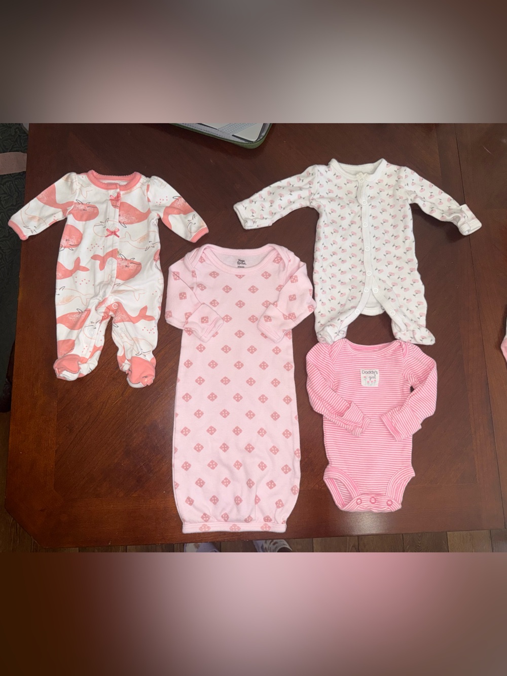Carter's Pink and White Baby One-Piece Bundle